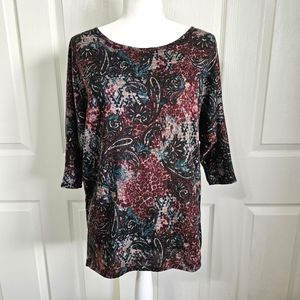 Women's Paisley 3/4 Top MEDIUM